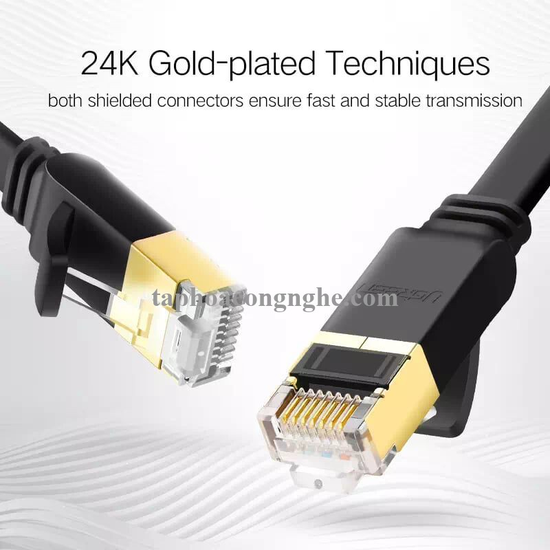 Ugreen 11265 10M màu Đen Cáp mạng LAN cat7 STP dây dẹp NW106 30011265